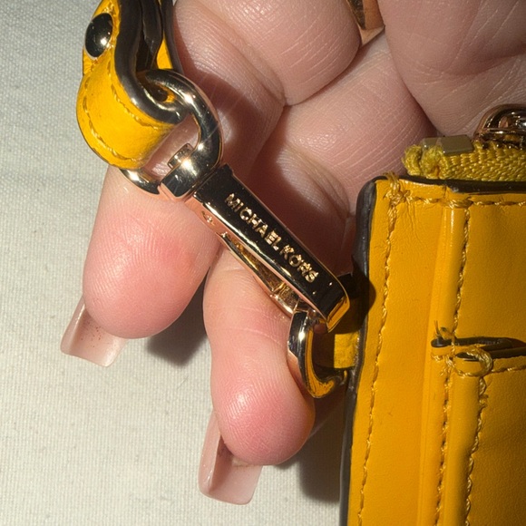 Michael Kors Mustard Leather Wristlet - Picture 6 of 9